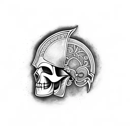spartan skull  tattoo design idea