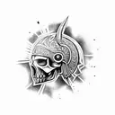 spartan skull  tattoo design idea