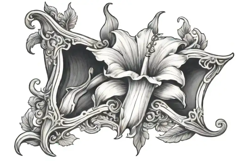 angel trumpet flower chest tattoo design tattoo design idea