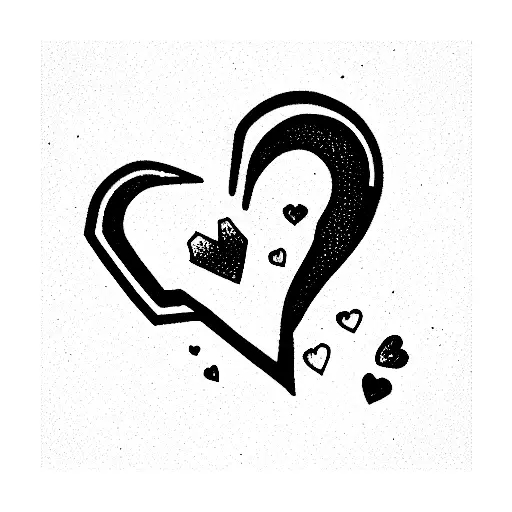 heart kintsugi tattoo design idea