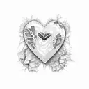 heart cracks kintsugi tattoo design idea