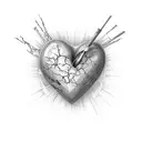 heart cracks kintsugi tattoo design idea