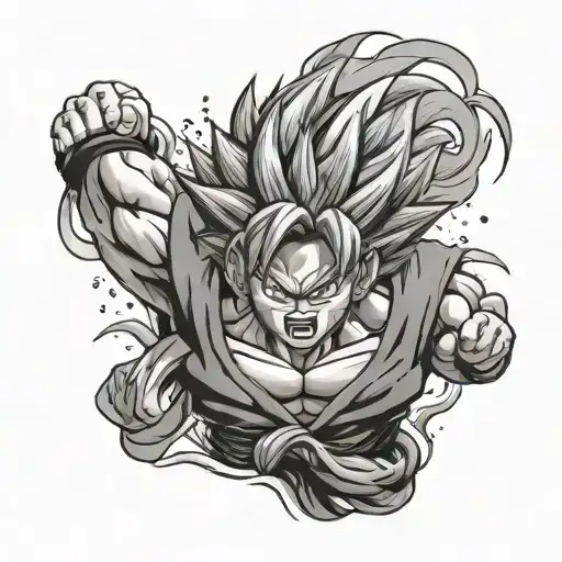goku turning super saiyan tattoo design idea