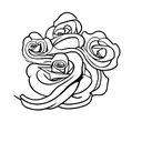 snake and rose  tattoo design idea
