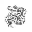 snake and rose  tattoo design idea