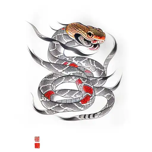 Korean snake tattoo design idea