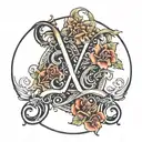 Lettres A V G J tattoo design idea