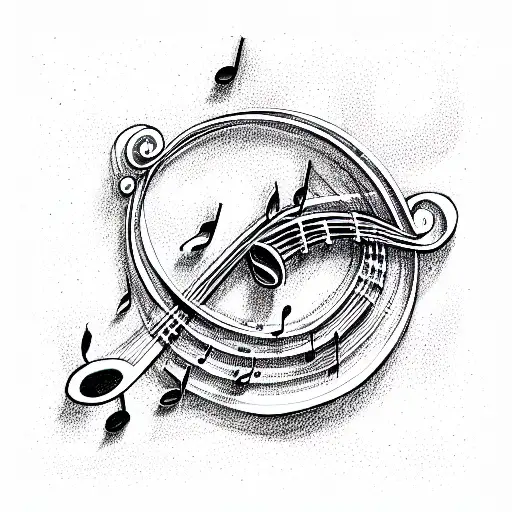 music note tattoo design idea
