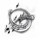 music note tattoo design idea