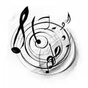 music note tattoo design idea