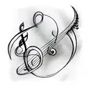 music note tattoo design idea