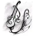music note tattoo design idea