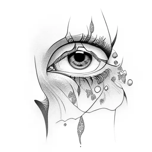 crying eyes tattoo design idea