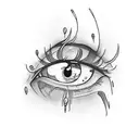 crying eyes tattoo design idea