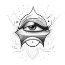 crying eyes with ligth tattoo design idea
