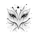 crying eyes with ligth tattoo design idea