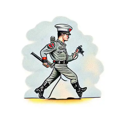 Soldier carrying an M16 tattoo design idea