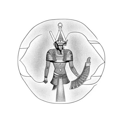egyptian god with ankh  tattoo design idea