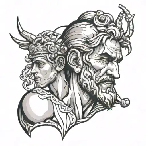 david with goliath's head in his hand tattoo design idea