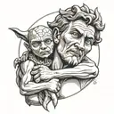 david with goliath's head in his hand tattoo design idea