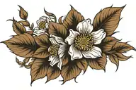 Cherokee Rose with stem wrapped tattoo design idea