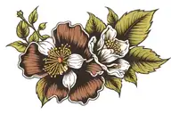 Cherokee Rose with stem wrapped tattoo design idea