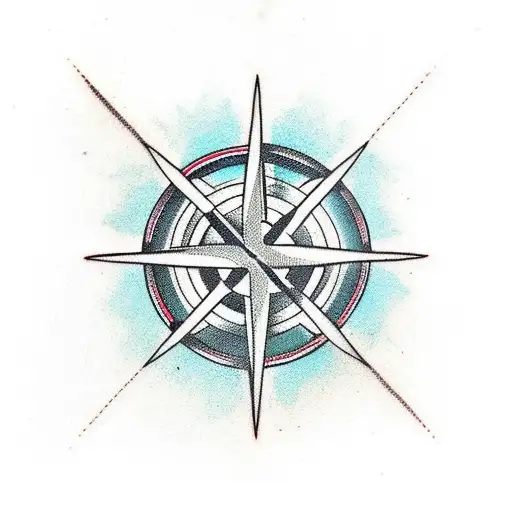 cross and compass tattoo design idea