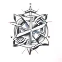 cross and compass tattoo design idea