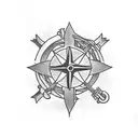 cross and compass tattoo design idea