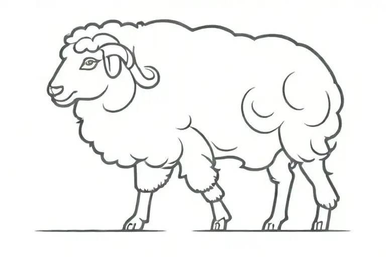 black sheep standing tattoo design idea