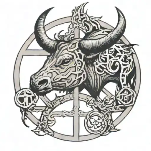 tauros humanity peace symbol intertwined tattoo design idea