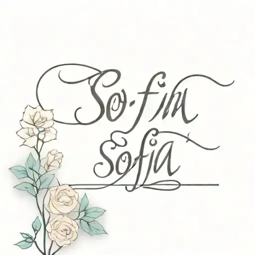 Sofia name written tattoo design idea