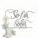 Sofia name written tattoo design idea