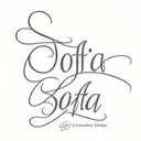 Sofia name written tattoo design idea