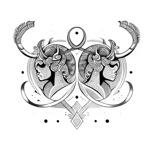 GEMINI AND TAURUS tattoo design idea