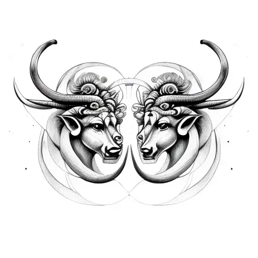 GEMINI AND TAURUS tattoo design idea