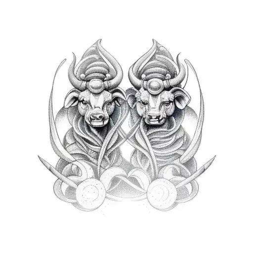 GEMINI AND TAURUS tattoo design idea
