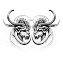 GEMINI AND TAURUS tattoo design idea