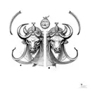 GEMINI AND TAURUS tattoo design idea