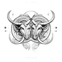 GEMINI AND TAURUS tattoo design idea