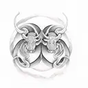 GEMINI AND TAURUS tattoo design idea