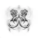 GEMINI AND TAURUS tattoo design idea