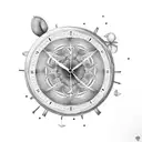 clock with. a dove tattoo design idea
