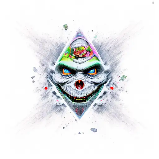 ugly witch face tattoo design idea