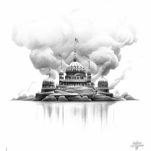 Gladiator in a thunderstorm  tattoo design idea