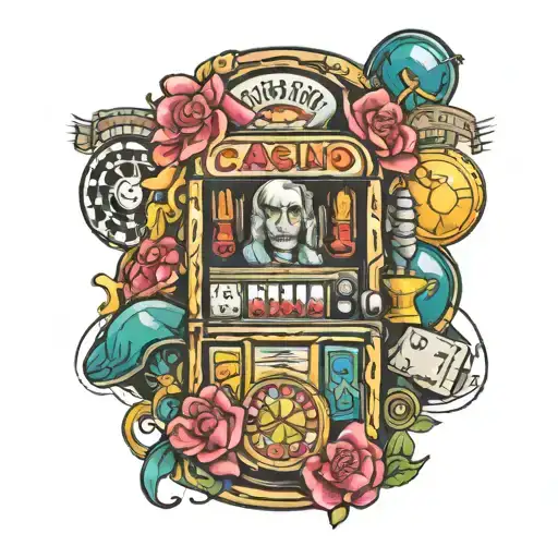 casino slot machine tattoo design idea