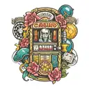 casino slot machine tattoo design idea