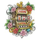 casino slot machine tattoo design idea
