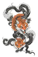 nine tailed fox tattoo design idea