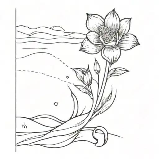 you have to believe it a little, there are many flowers growing in the sand tattoo design idea
